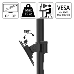 hama Monitorenarm »FULLMOTION«, schwarz, für alle TFT-/LCD-/LED-Monitore - schwarz | weiss