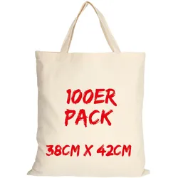 Texxilla Baumwolltasche Mehrpack Classic mit zwei kurzen Henkeln, Natur, natur