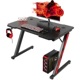 GUNJI Gamingtisch 80/120/140cm Gaming Schreibtisch PC Tisch Z-förmiger 80 cm