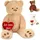 Brubaker XXL Teddybär 100 cm Beige mit einem Ich liebe Dich Herz Stofftier Plüschtier Kuscheltier