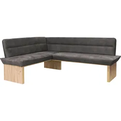 Eckbank HOME AFFAIRE "Beluna Polsterbank, Sitzecke", grau (dunkelgrau, decor wotan eiche), B:210cm H:89cm T:169cm, Polyester, Sitzbänke, mit Wellenunterfederung im Sitz, TOPSELLER, Topseller