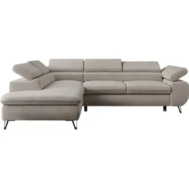 MKS Meble Eckcouch L-förmig mit Bettkasten 3-Sitzer Beige