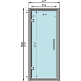 Karibu bronzierte Ganzglastür für 38/40 mm Kabinen