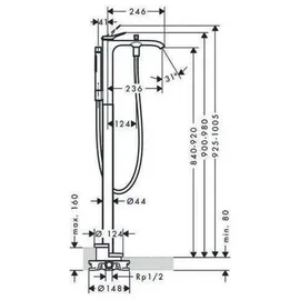 Hansgrohe Vivenis bodenstehend, mattschwarz