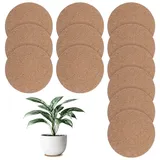Oruola 12 Stück Korkuntersetzer,Untersetzer Kork,Topfuntersetzer Kork für Raclette,Tee,Kaffee,Cocktail,Bar Zubehör,Glasuntersetzer Cork, 10cm Cork Untersetzer Topf für Hause,Büro,Café