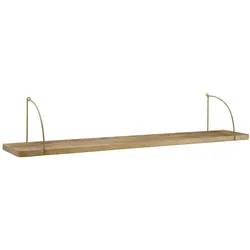 Wandregal `Tevere`: Industrie-Stil, Mango Massivholz/Eisen, 120x22x25 cm | Kadima Design