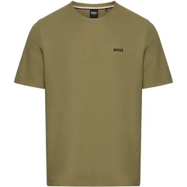 Boss Pyjamaoberteil "Waffle T-Shirt", Herren, Gr. L, open grün 349, Obermaterial: 60% Baumwolle, 40% Polyester, regular fit, Rundhals, Shirts