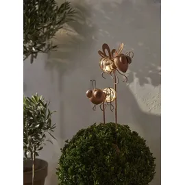 star trading deutschland gmbh LED Solar-Dekoleuchten Oxida Bienen Dämmerungssensor 2er Set rost 51cm