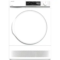 Sharp KD-NCA8S7PW91-DE Kondensationstrockner, 8 kg, Schontrommel mit LED-Trommelbeleuchtung, Weiß