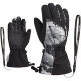 Ziener Kinder Laval Ski-Handschuhe/Wintersport | wasserdicht extra warm Wolle, black.grey mountain print, 3