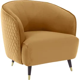 Home Affaire Sessel HOME AFFAIRE "Oradea Cocktailsessel", gold, B:85cm H:78cm T:87cm, Samtoptik (100% Polyester), Sessel, Sessel, mit eleganter Steppung auf Rückseite der Rückenlehne