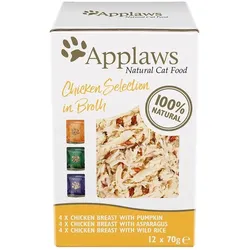 Applaws Katze Dose Multipack Huhn Sammlung in Brühe 12x70g