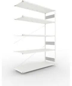 Meta Steckregal Anbauregal S3 CLIP 200 AR 2500 x 1700 x 600 mm lichtgrau + 5 Böden