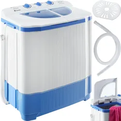 tectake® Mini-Waschmaschine, mit Schleuder, 2 Kammern, sparsamer Verbrauch, 65 x 40 x 75 cm