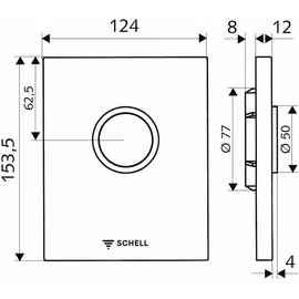 Schell WC-Betätigungsplatte EDITION 124x153,5x12mm, Kunststoff, verchromt