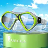 Rabigala Taucherbrille Erwachsene, Verstellbares Silikonband Schnorchelmaske, Anti-Leck & Anti-Nebel Taucherbrille Erwachsene aus Gehärtetem Glas für Schnorcheln, Schwimmen und Tauchen