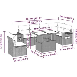 vidaXL Gartensofa-Set 7-tlg. grau