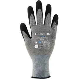 tecwerk Handschuhe Flex Gr.8 grau/schwarz EN 388 PSA II TECWERK