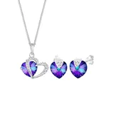 Elli Schmuckset Damen Herzen Anhänger Symbol Liebe elegant mit Kristallen in 925 Sterling Silber