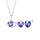 Elli Schmuckset Damen Herzen Anhänger Symbol Liebe elegant mit Kristallen in 925 Sterling Silber
