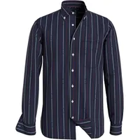 Tommy Hilfiger Langarmhemd »HILFIGER DOUBLE STP RF SHIRT«, blau