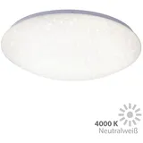 Briloner Leuchten LED Deckenleuchte Sternendekor, Neutralweißes Licht, Weiß, 48 cm