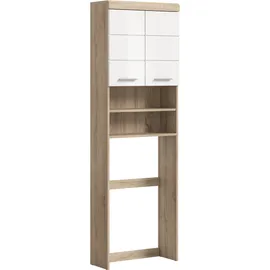 INOSIGN Waschmaschinenumbauschrank INOSIGN "SIENA, Breite 63cm, für Waschmaschine & Trockner, 2 Türen, MDF-Front", weiß (eiche sonoma hell nb, weiß hochglanz mdf tz), B:63cm H:191cm T:24cm, FSC-zertifizierter Holzwerkstoff, Schränke, in verschiedenen Farben,