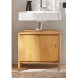 OTTO products Waschbeckenunterschrank OTTO PRODUCTS "Jorrick", beige (natur), B:60cm H:55,5cm T:34,2cm, Massivholz, Schränke, Waschbeckenunterschrank, Breite 60 cm, Kiefer mit Bio Öl/Wachs behandelt, Siphonausschnitt
