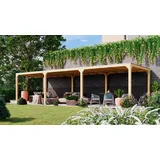 Karibu Pavillon "Gordon" SET, naturbelassen, aus hochwertigem Leimholz, inkl. selbstklebender Dachfolie beige