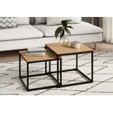 home collective Beistelltisch Quadratisch Beige Eiche 0 x 0 cm