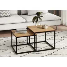 home collective Beistelltisch Quadratisch Beige Eiche 0 x 0 cm