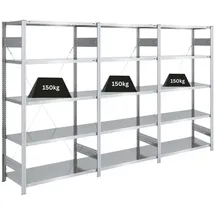 Proregal Schwerlastregal Silver Mamba Made In Germany HxBxT 200 x 300 x 50 cm 5 Ebenen Je 150 kg Fachlast Verzinkt