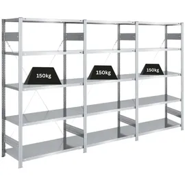 Proregal Schwerlastregal Silver Mamba Made In Germany HxBxT 200 x 300 x 50 cm 5 Ebenen Je 150 kg Fachlast Verzinkt