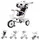 Chipolino Tricycle Futuro 2 in 1 schwarz/weiß