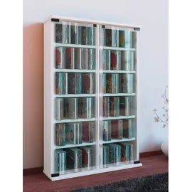 VCM CD-Regal 60 x 18 x 92 cm Weiß