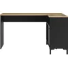 Schreibtisch GAMI Manchester, braun (schwarz, eiche helvezia, schwarz, eiche helvezia), B:136cm H:73cm, Tische, Jugendschreibtisch, Schreibtisch