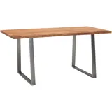 Wohnling Schreibtisch akazie rechteckig, Trapez-Gestell silber 120,0 x 60,0 cm