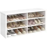 VASAGLE Schuhbank 29,5 x 100 x 50 cm wolkenweiß