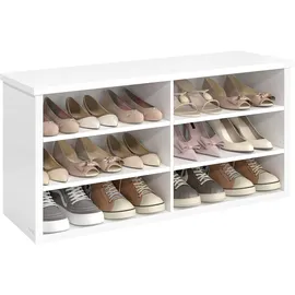 VASAGLE Schuhbank 29,5 x 100 x 50 cm wolkenweiß