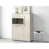 OTTO home Highboard Piano Vitrine 123 x 90 x 40,2 cm Beige