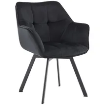 CLP Esszimmerstuhl Jordi aus Samt Drehbarer Sessel für Wohn- und Essbereiche Ergonomisches Design belastbar bis 150 kg