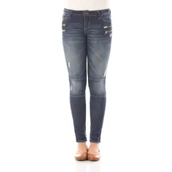 Jeans Blau Normaler Bund Knopfleiste XS