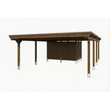 SKANHOLZ Doppelcarport 6,09 x 8,46 m nussbaum inkl. Abstellraum