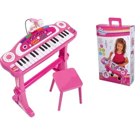 Simba Kinder-Keyboard My Music World  mit Hocker und Mikrofon  rosa