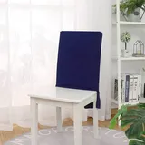 Bestenrose Stuhllehne Stuhlhussen Stretch Stuhlrückenabdeckung Jacquard Rückenlehnenbezug mit Rock Stretch Abnehmbare Waschbar Universal Stuhlhussen Rückenlehne für Esszimmer Hotel (Navy, 2er Set)