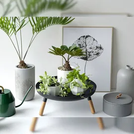 Yamazaki Beistelltisch Dekoschale Schale 32cm Obstschale nur 13cm hoch schwarz