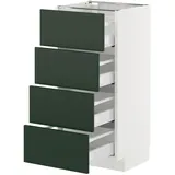 IKEA METOD / MAXIMERA Unterschr., 4 Fronten/4 Schubladen weiß/Havstorp tiefgrün 40x37 cm