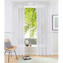 OTTO home Gardine OTTO HOME "XANA" Gr. 2, weiß, B:145cm H:175cm, Voile, Polyester, Gardinen, Gardine, Bestseller, einfarbig, 1 bzw. 2 Schals, pflegeleicht, Beststeller