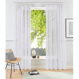 OTTO home Gardine OTTO HOME "XANA" Gr. 2, weiß, B:145cm H:175cm, Voile, Polyester, Gardinen, Gardine, Bestseller, einfarbig, 1 bzw. 2 Schals, pflegeleicht, Beststeller