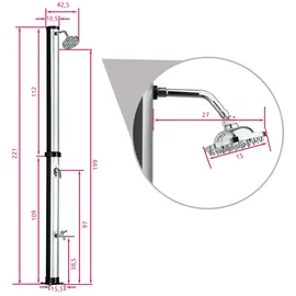 Tectake Gartendusche Tinto 20 l schwarz/silber